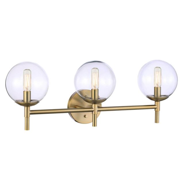 Minka Lavery 2793-695 Auresa 3 Light 26 inch Bath Light in Soft Brass with Clear Glass