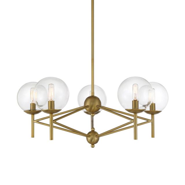 Minka Lavery 2795-695 Auresa 5 Light 29 inch Pendant in Soft Brass with Clear Glass