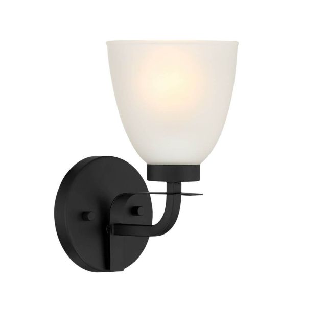 Minka Lavery 2881-66A Kaitlen 1 Light 6 inch Bath Light in Coal with Etched Glass