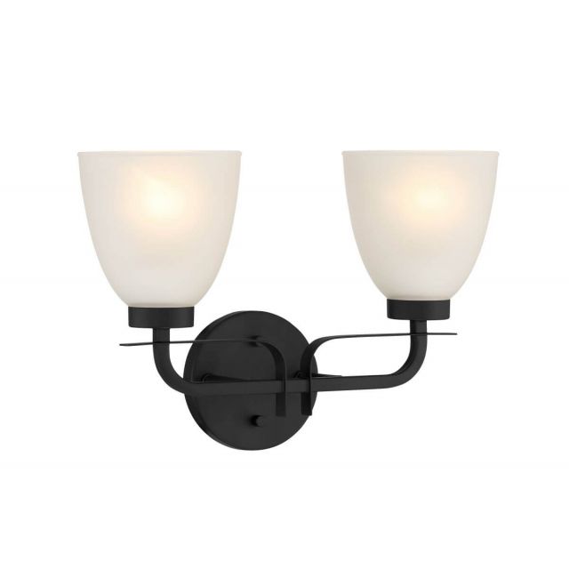 Minka Lavery 2882-66A Kaitlen 2 Light 15 inch Bath Light in Coal with Etched Glass