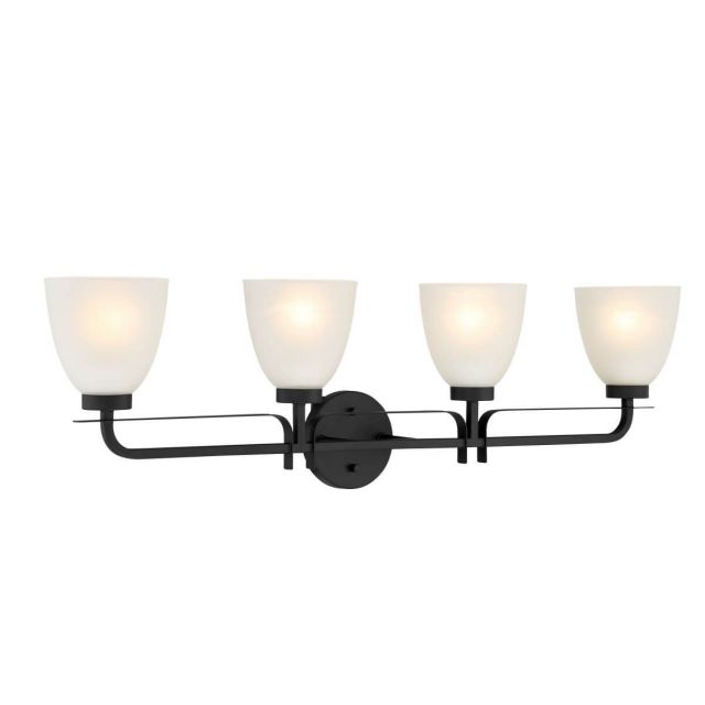 Minka Lavery 2884-66A Kaitlen 4 Light 35 inch Bath Light in Coal with Etched Glass