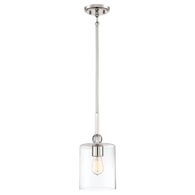 Minka Lavery 3089-613 Studio 5 1 Light 7 inch Pendant In Polished Nickel With Clear Glass Shade