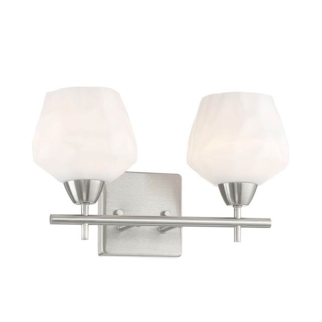 Minka Lavery 3172-84 Camrin 2 Light 14 inch Bath Light in Brushed Nickel with Etched Opal Glass