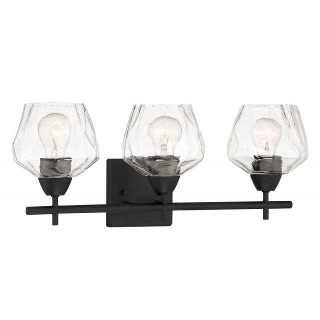 Minka Lavery 3173-66A Camrin 3 Light 21 inch Bath Light in Coal with Clear Glass