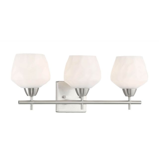 Minka Lavery Camrin 3 Light 21 inch Bath Light in Brushed Nickel with Etched Opal Glass 3173-84