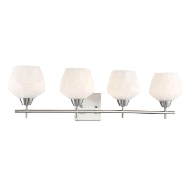 Minka Lavery Camrin 4 Light 31 inch Bath Light in Brushed Nickel with Etched Opal Glass 3174-84