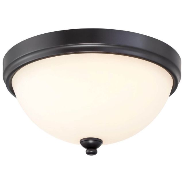 Minka Lavery 3288-589 Shadowglen 3 Light 15 inch Flush Mount in Lathan Bronze-Gold Highlights with Etched White Glass