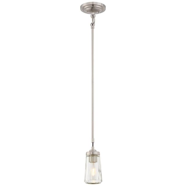 Minka Lavery Poleis 1 Light 4 inch Pendant in Brushed Nickel with Clear Glass 3301-84