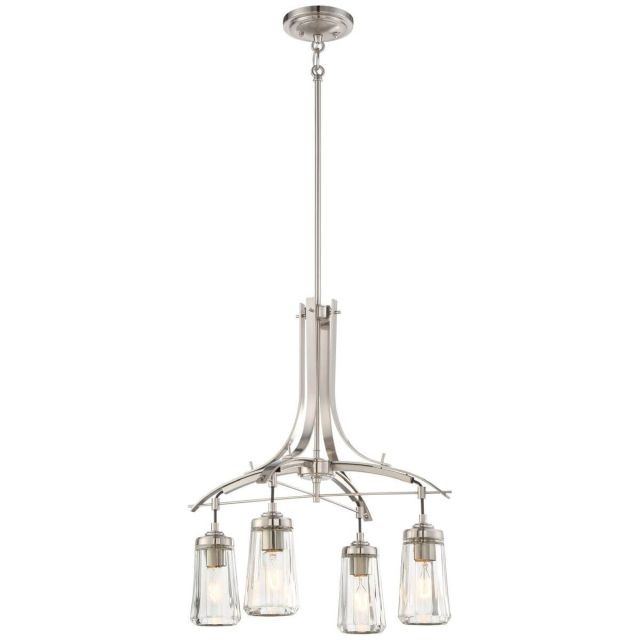 Minka Lavery Poleis 4 Light 21 inch Chandelier in Brushed Nickel with Clear Glass 3304-84