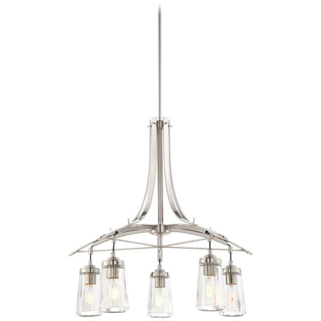 Minka Lavery Poleis 5 Light 27 inch Chandelier in Brushed Nickel with Clear Glass 3305-84