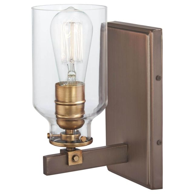 Minka Lavery 3551-588 Morrow 1 Light 5 inch Bath Light in Harvard Court Bronze-Gold Highlights with Clear Glass