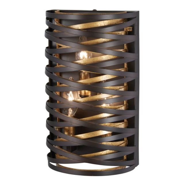 Minka Lavery Vortic Flow 8 Light 12 Inch Tall Wall Sconce in Dark Bronze-Mosaic Gold 3673-111