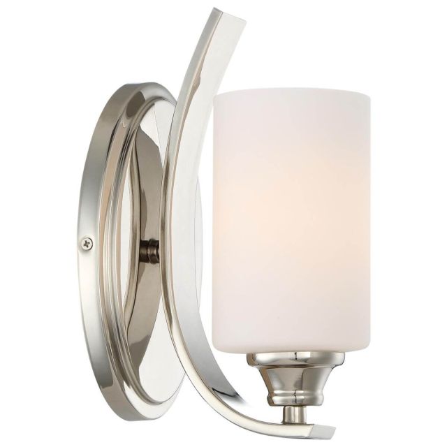 Minka Lavery 3981-613 Tilbury 1 Light 5 inch Bath Light in Polished Nickel with Etched Opal Glass