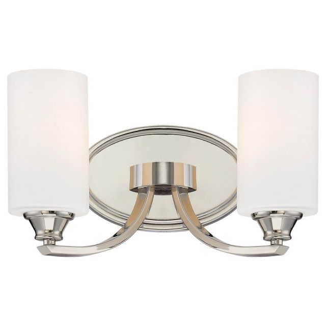 Minka Lavery 3982-613 Tilbury 2 Light 14 inch Bath Light in Polished Nickel with Etched Opal Glass