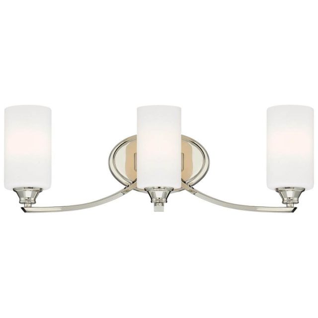 Minka Lavery 3983-613 Tilbury 3 Light 24 inch Bath Light in Polished Nickel with Etched Opal Glass