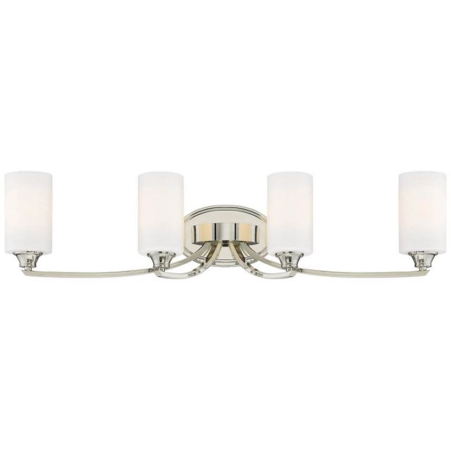 Minka Lavery 3984-613 Tilbury 4 Light 33 inch Bath Light in Polished Nickel with Etched Opal Glass