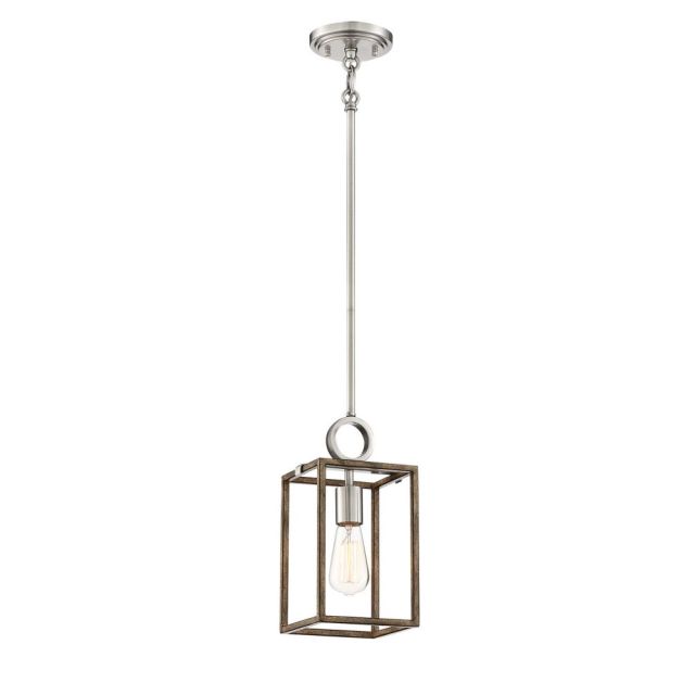 Minka Lavery Country Estates 1 Light 7 inch Pendant in Sun Faded Wood-Brushed Nickel Accents 4010-280