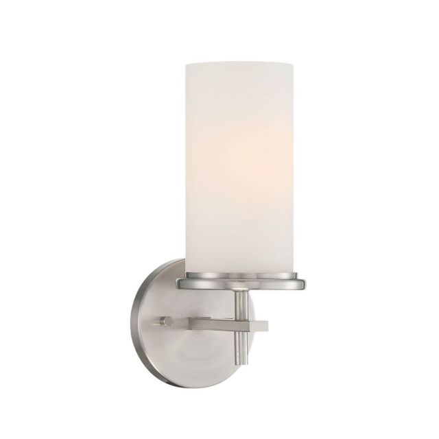 Minka Lavery 4091-84 Haisley 1 Light 5 inch Bath Bar in Brushed Nickel with Etched White Glass