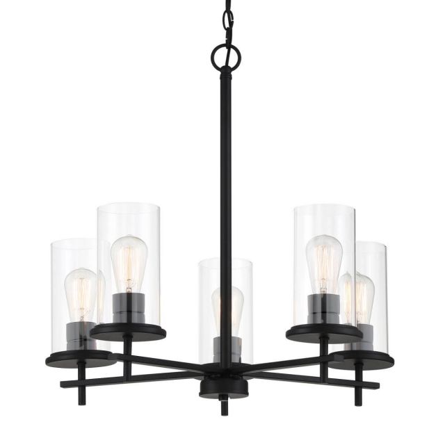 Minka Lavery 4095-66A Haisley 5 Light 24 inch Chandelier in Coal with Clear Glass