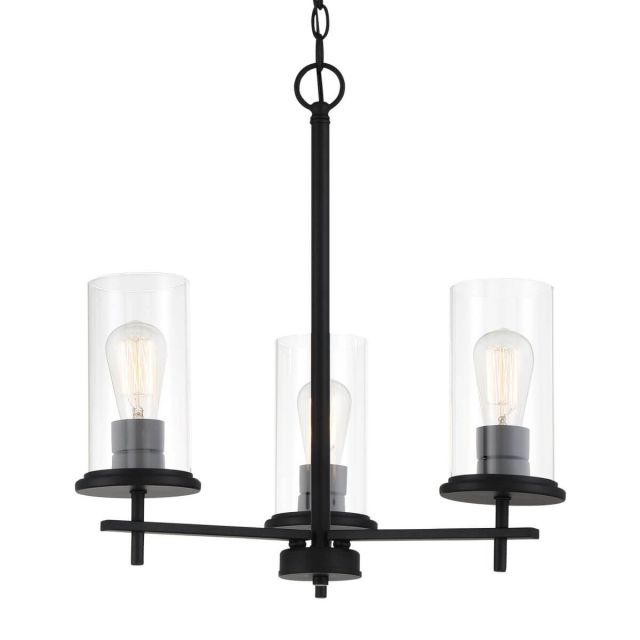Minka Lavery 4096-66A Haisley 3 Light 20 inch Chandelier in Coal with Clear Glass
