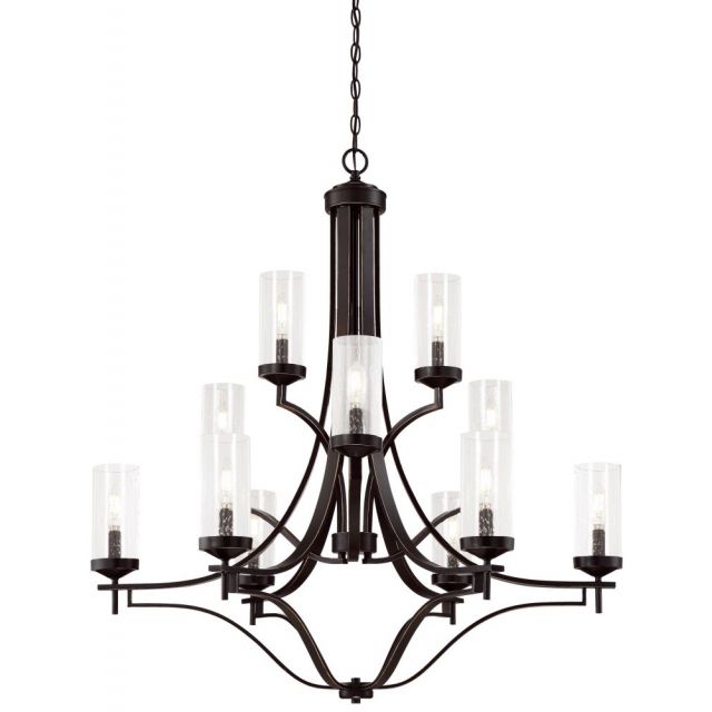 Minka Lavery Elyton 12 Light 36 Inch Chandelier in Downton Bronze-Gold Highlights with Clear Seedy Glass 4646-579