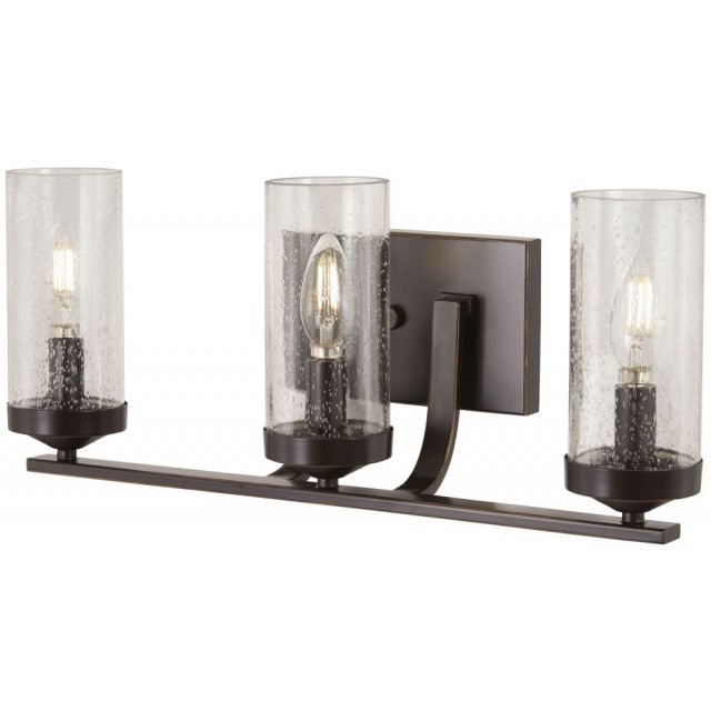 Minka Lavery Elyton 3 Light 20 Inch Bath Light in Downton Bronze-Gold Highlights with Clear Seedy Glass 4653-579
