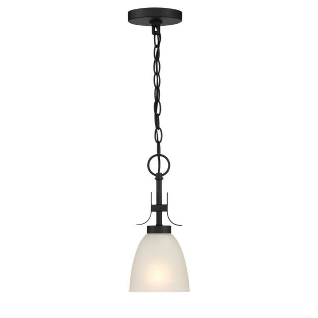 Minka Lavery 4881-66A Kaitlen 1 Light 6 inch Convertible Pendant - Semi Flush Mount in Coal with Etched Glass