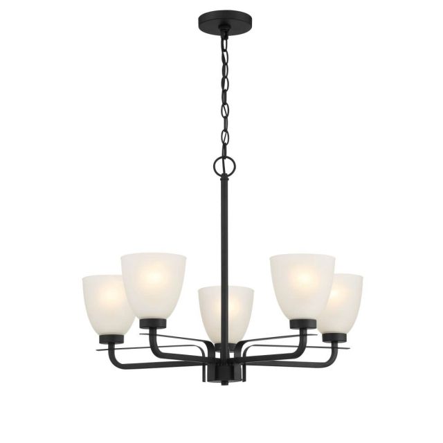 Minka Lavery 4885-66A Kaitlen 5 Light 26 inch Chandelier in Coal with Etched Glass