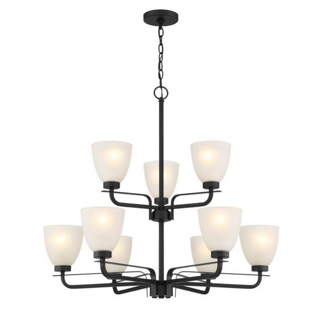 Minka Lavery 4889-66A Kaitlen 9 Light 31 inch Chandelier in Coal with Etched Glass