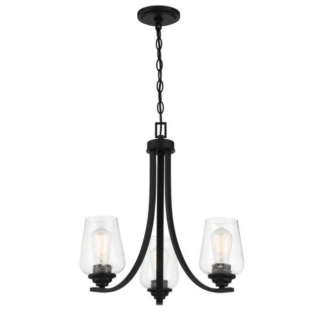 Minka Lavery 4923-66A Shyloh 3 Light 20 inch Chandelier in Coal with Clear Seeded Glass