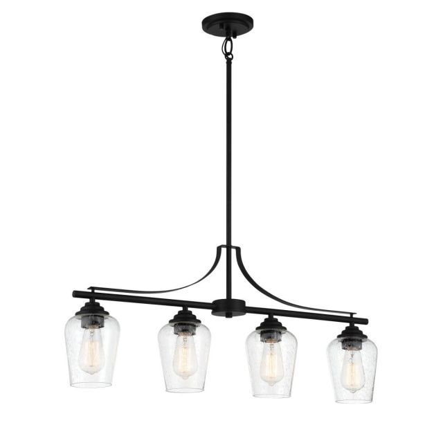 Minka Lavery 4924-66A Shyloh 4 Light 32 inch Island Light in Coal with Clear Seeded Glass
