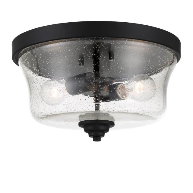 Minka Lavery 4927-66A Shyloh 2 Light 14 inch Flush Mount in Coal with Clear Seeded Glass