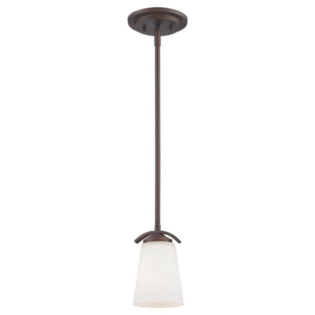 Minka Lavery 4961-284 Overland Park 1 Light 5 inch Pendant in Vintage Bronze with Etched White Glass