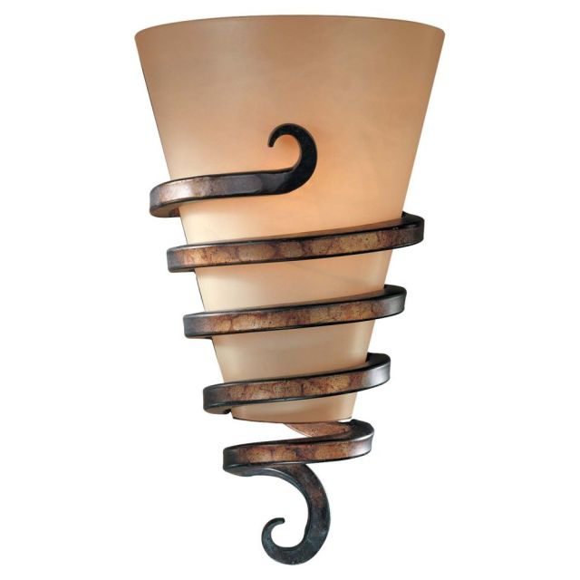 Minka Lavery 6767-211 Tofino 1 Light 15 Inch Tall Wall Sconce In Tofino Bronze With Mabre Grabar Tm Glass Shade