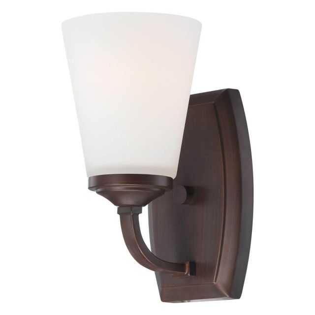 Minka Lavery 6961-284 Overland Park 1 Light 5 inch Bath Light in Vintage Bronze with Etched White Glass