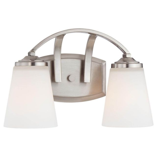 Minka Lavery 6962-84 Overland Park 2 Light 13 inch Bath Light in Brushed Nickel with Etched White Glass