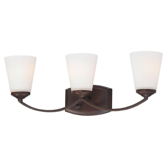 Minka Lavery 6963-284 Overland Park 3 Light 23 inch Bath Light in Vintage Bronze with Etched White Glass