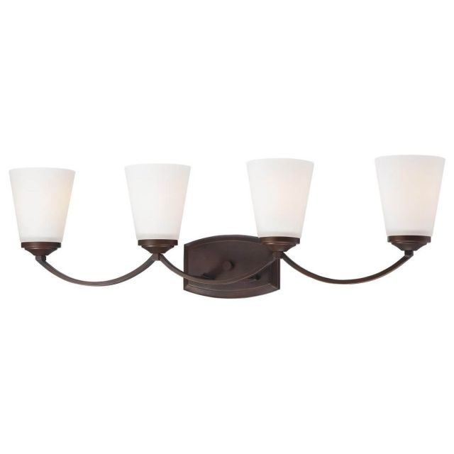 Minka Lavery 6964-284 Overland Park 4 Light 31 inch Bath Light in Vintage Bronze with Etched White Glass