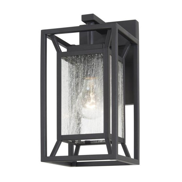 Minka Lavery Harbor View 1 Light 12 inch Tall Outdoor Wall Mount in Sand Coal with Clear Seeded Glass 71260-66