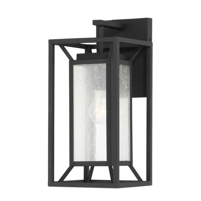 Minka Lavery Harbor View 1 Light 17 inch Tall Outdoor Wall Mount in Sand Coal with Clear Seeded Glass 71261-66