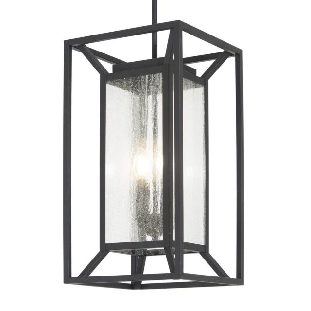 Minka Lavery Harbor View 4 Light 12 inch Outdoor Hanging Pendant in Sand Coal with Clear Seeded Glass 71264-66