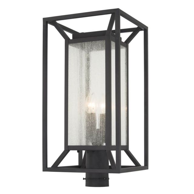 Minka Lavery Harbor View 4 Light 23 inch Tall Outdoor Post Mount in Sand Coal with Clear Seeded Glass 71266-66