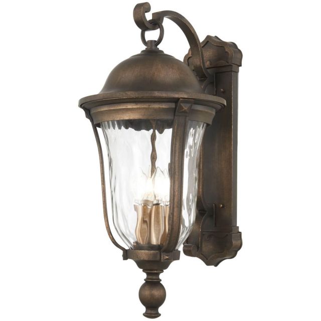 Minka Lavery Havenwood 4 Light 27 inch Tall Outdoor Wall Mount in Tavira Bronze-Alder Silver with Clear Hammered Glass 73244-748