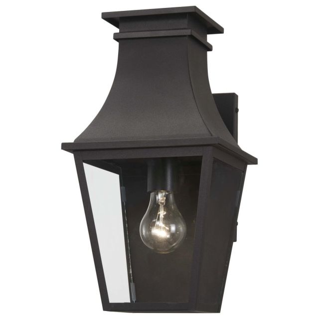 Minka Lavery Gloucester 1 Light 15 inch Tall Outdoor Wall Light in Sand Coal with Clear Glass 7991-66