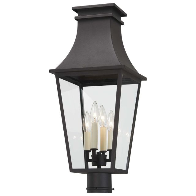 Minka Lavery Gloucester 4 Light 25 inch Tall Outdoor Post Light in Sand Coal with Clear Glass 7995-66