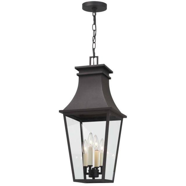 Minka Lavery 7998-66 Gloucester 4 Light 10 inch Outdoor Chain Hung Lantern in Sand Coal with Clear Glass