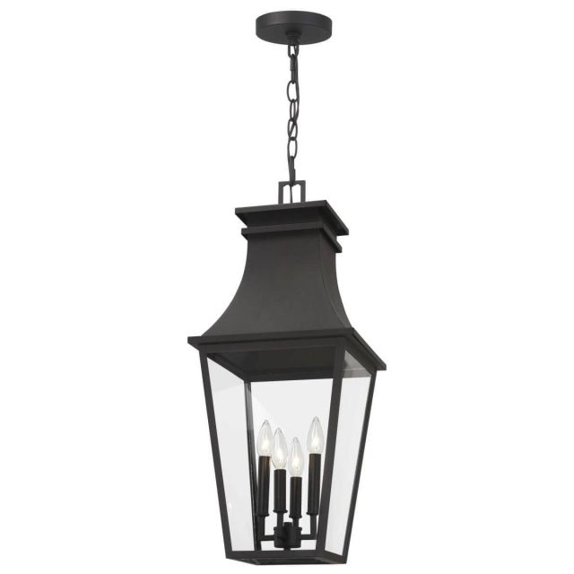 Minka Lavery 7999-66 Gloucester 4 Light 12 inch Outdoor Chain Hung Lantern in Sand Coal with Clear Glass