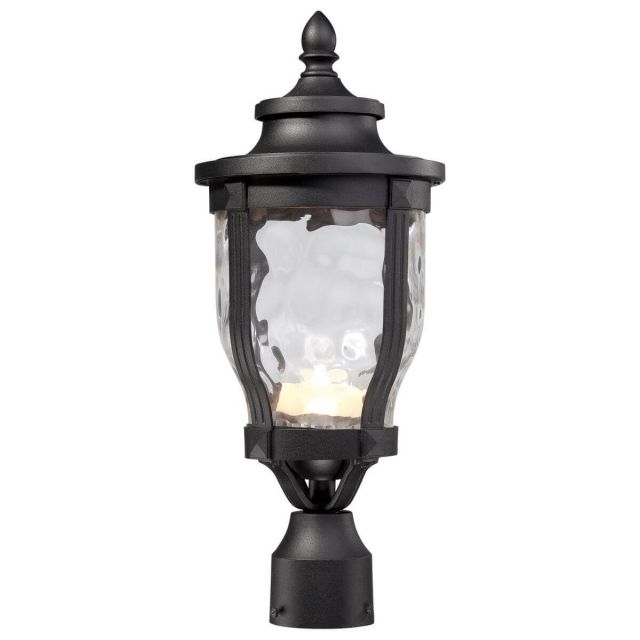 Minka Lavery 8766-66-L Merrimack 1 Light 19 inch Tall LED Outdoor Post Mount in Sand Coal with Clear Hammered Glass
