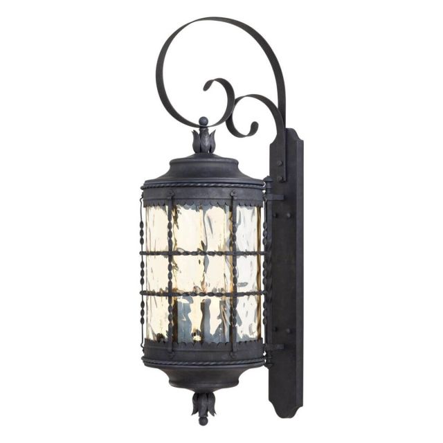 Minka Lavery 8883-A39 Mallorca 5 Light 41 inch Tall Outdoor Wall Mount in Spanish Iron with Champagne Hammered Glass