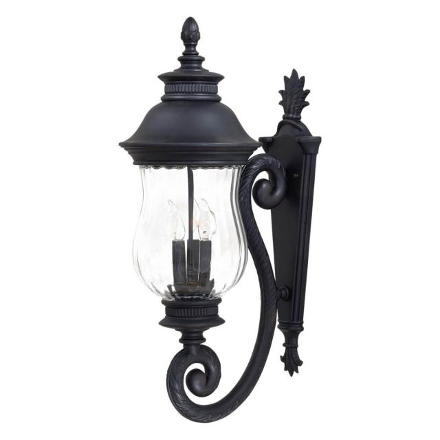 Minka Lavery 8901-94 Newport 3 Light 28 inch Tall Outdoor Wall Mount in Heritage with Mouth Blown Clear Optic Glass